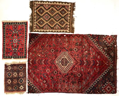 Lot 1281 - A small Hamadan rug, North West Persia.