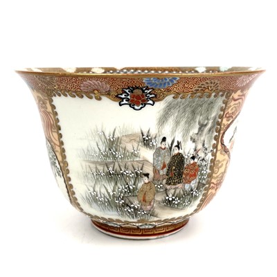 Lot 130 - A Japanese Satsuma Kutani porcelain bowl, Meiji period.