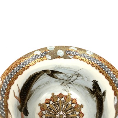 Lot 130 - A Japanese Satsuma Kutani porcelain bowl, Meiji period.