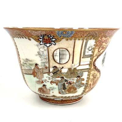 Lot 130 - A Japanese Satsuma Kutani porcelain bowl, Meiji period.