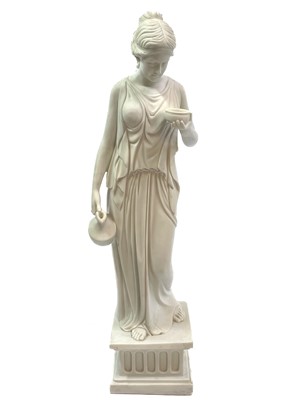 Lot 601 - A large white resin figure of Hebe.