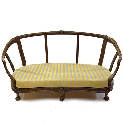 Lot 1841 - A walnut French settee.