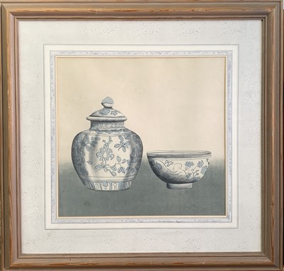 Lot 1437 - Chinese Porcelain Two watercolours on rice paper