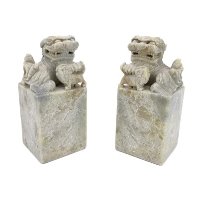 Lot 250 - A pair of Chinese soapstone blank seals.