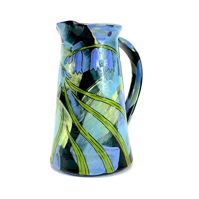 Lot 840 - A Mary GOLDBERG studio pottery jug, 'Cotehele Bluebells'.