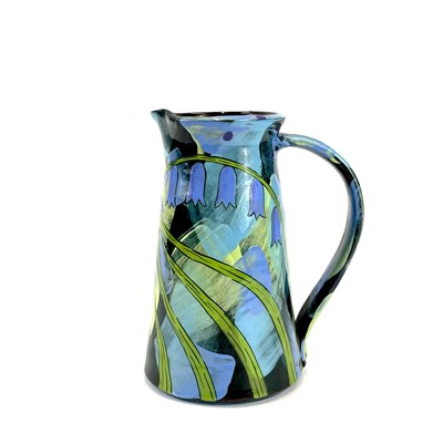 Lot 840 - A Mary GOLDBERG studio pottery jug, 'Cotehele Bluebells'.