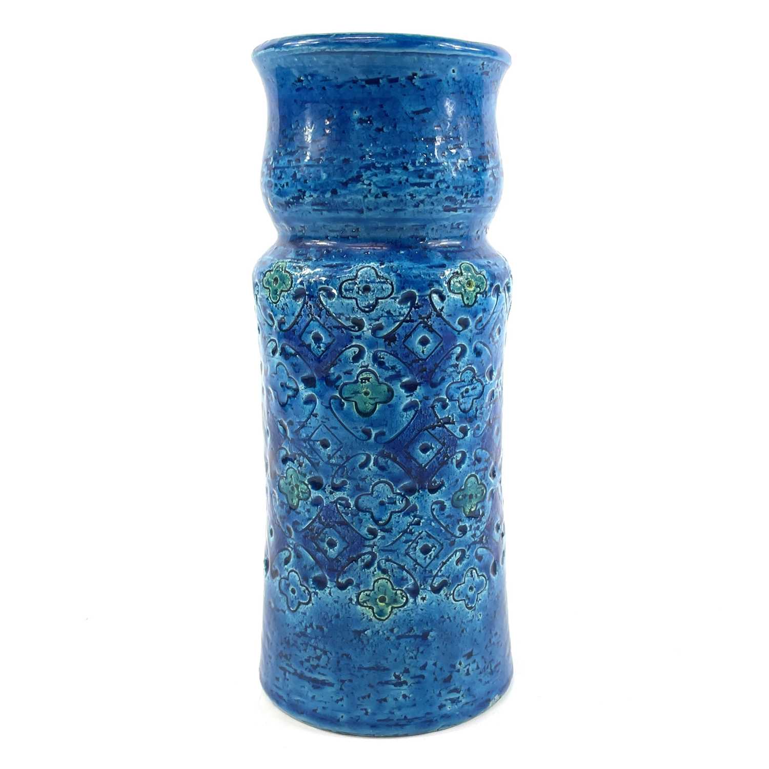 Lot 505 - An Italian Bitossi blue vase.