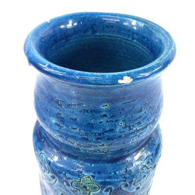 Lot 505 - An Italian Bitossi blue vase.