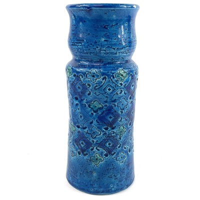 Lot 505 - An Italian Bitossi blue vase.