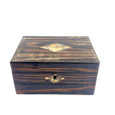 Lot 51 - An early Victorian brass bound mahogany toilet box.