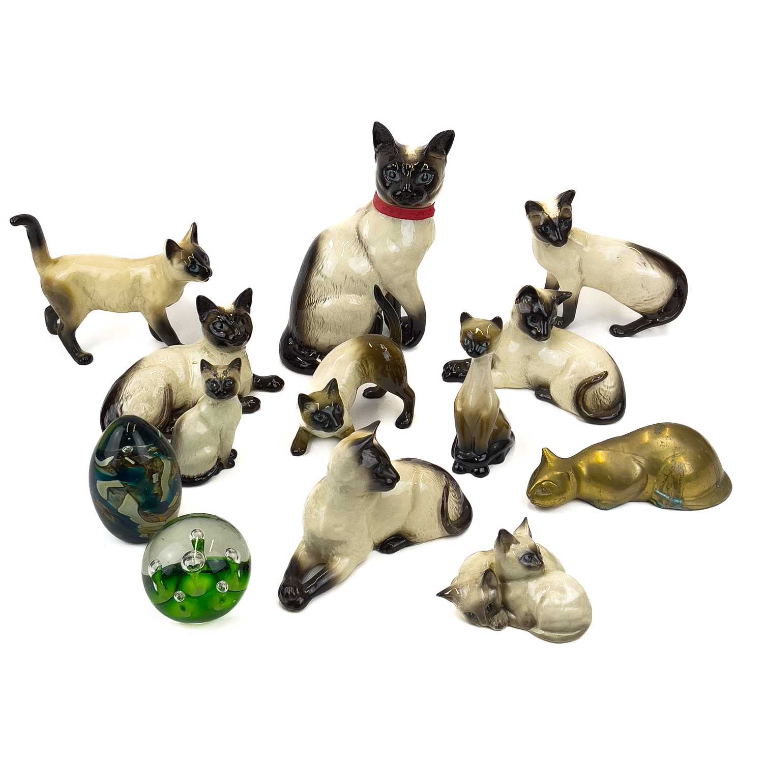 Lot 903 - Beswick pottery Siamese cats.