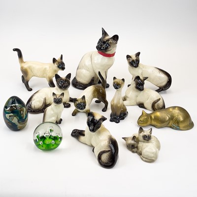 Lot 903 - Beswick pottery Siamese cats.