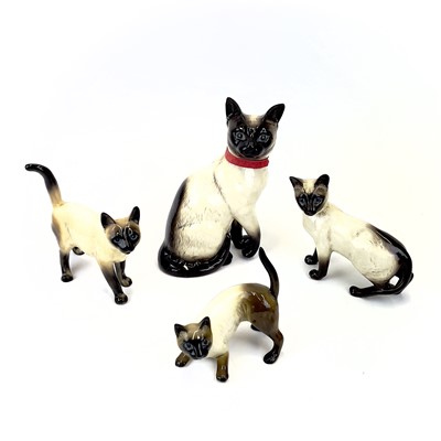 Lot 903 - Beswick pottery Siamese cats.