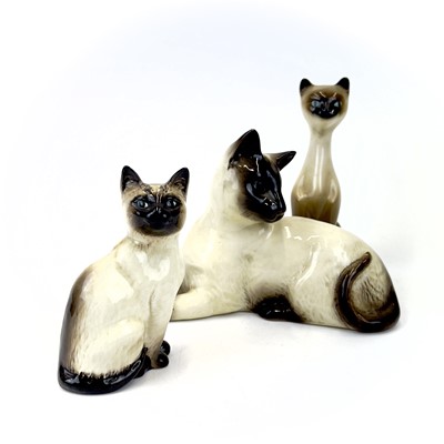 Lot 903 - Beswick pottery Siamese cats.