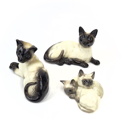 Lot 903 - Beswick pottery Siamese cats.