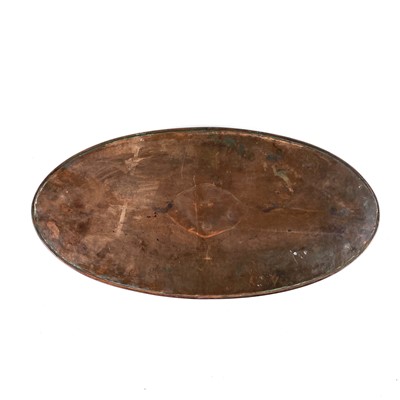 Lot 42 - A Newlyn copper oval galleried tray.