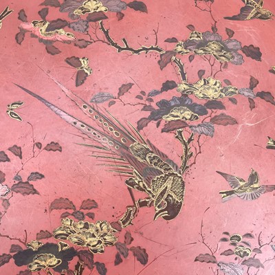 Lot 342 - A large circular red lacquer tray.