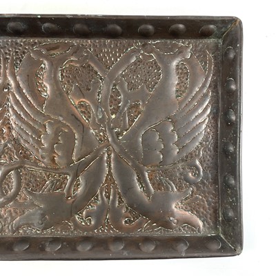 Lot 59 - An Arts & Crafts copper tray of rectangular form.