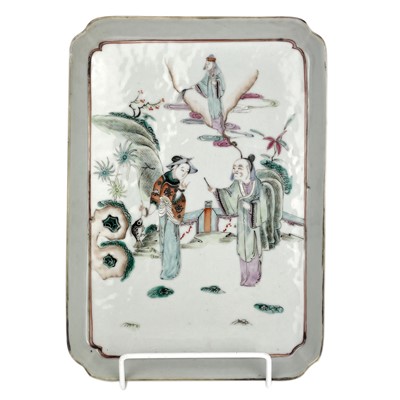 Lot 304 - A Chinese famille rose porcelain tray, 19th century.