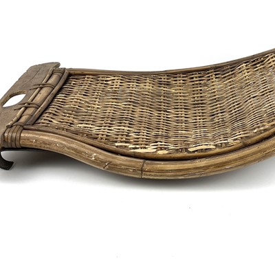 Lot 313 - A Chinese bamboo and softwood folding campaign stool, late 19th/early 20th century.