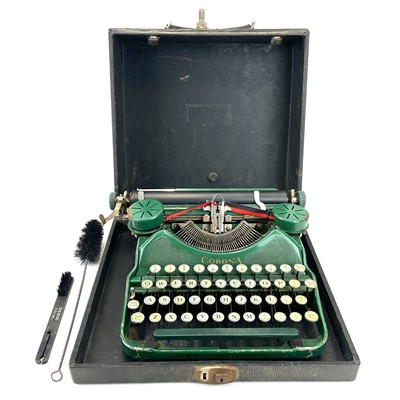 Lot 299 - A Corona portable typewriter in Bruce green.