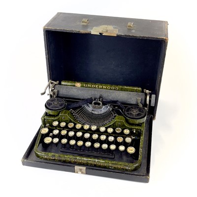 Lot 290 - An Underwood Standard Portable Typewriter with green marble decoration circa 1920s.