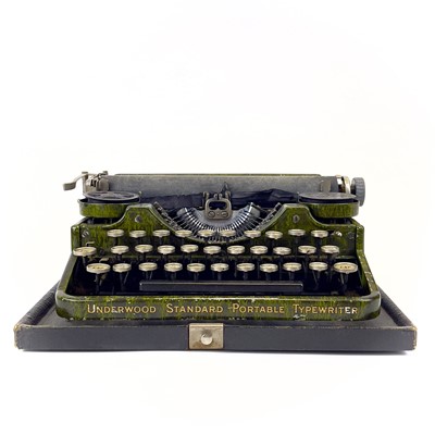 Lot 290 - An Underwood Standard Portable Typewriter with green marble decoration circa 1920s.