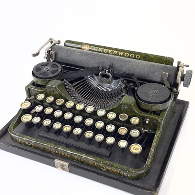 Lot 290 - An Underwood Standard Portable Typewriter with green marble decoration circa 1920s.