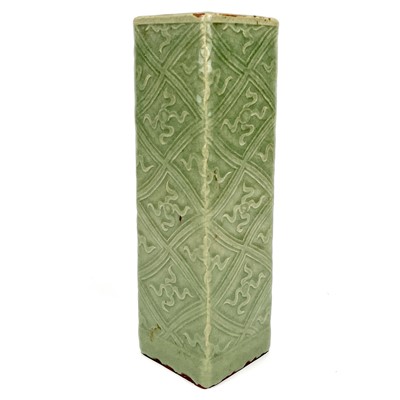 Lot 320 - A Japanese celadon ikebana vase, circa 1900.