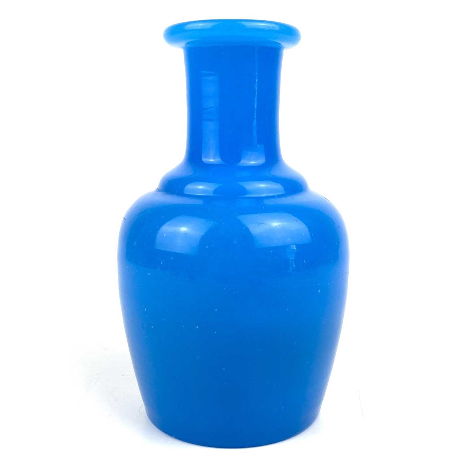 Lot 321 - A Chinese Peking blue glass decanter, circa 1900.