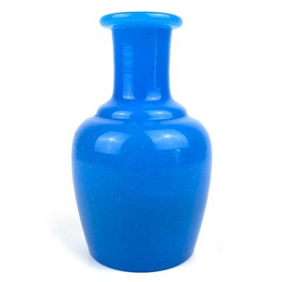 Lot 321 - A Chinese Peking blue glass decanter, circa 1900.