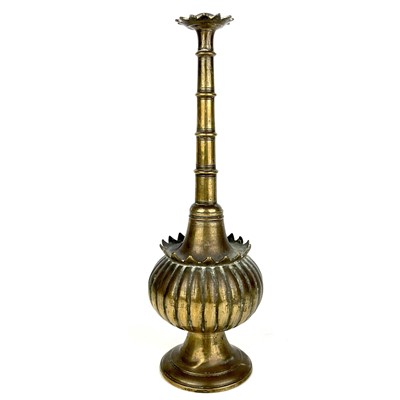 Lot 1051 - An Islamic brass rose water sprinkler, early 20th century.