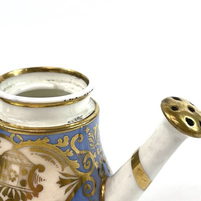 Lot 886 - A Spode porcelain rosewater sprinkler modelled as a miniature watering can.