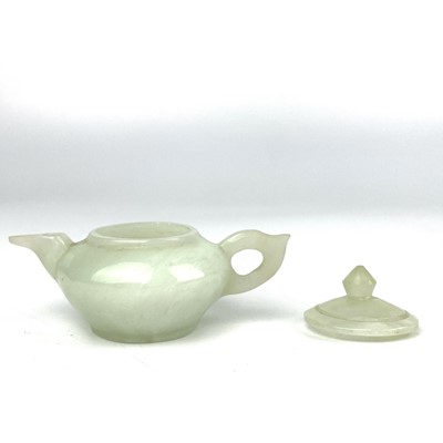 Lot 345 - A Chinese jade miniature teapot.