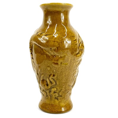 Lot 343 - A 20th century Chinese pottery jaune glazed vase.