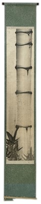 Lot 199 - A Japanese painted scroll depicting bamboo, circa 1900.