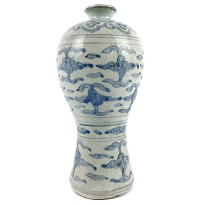 Lot 350 - A Chinese blue and white baluster vase, Ming Dynasty.