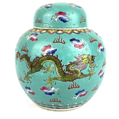 Lot 376 - A Chinese porcelain ginger jar and cover, mid 20th century.