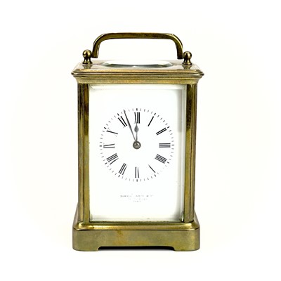 Lot 1707 - A French brass carriage clock.