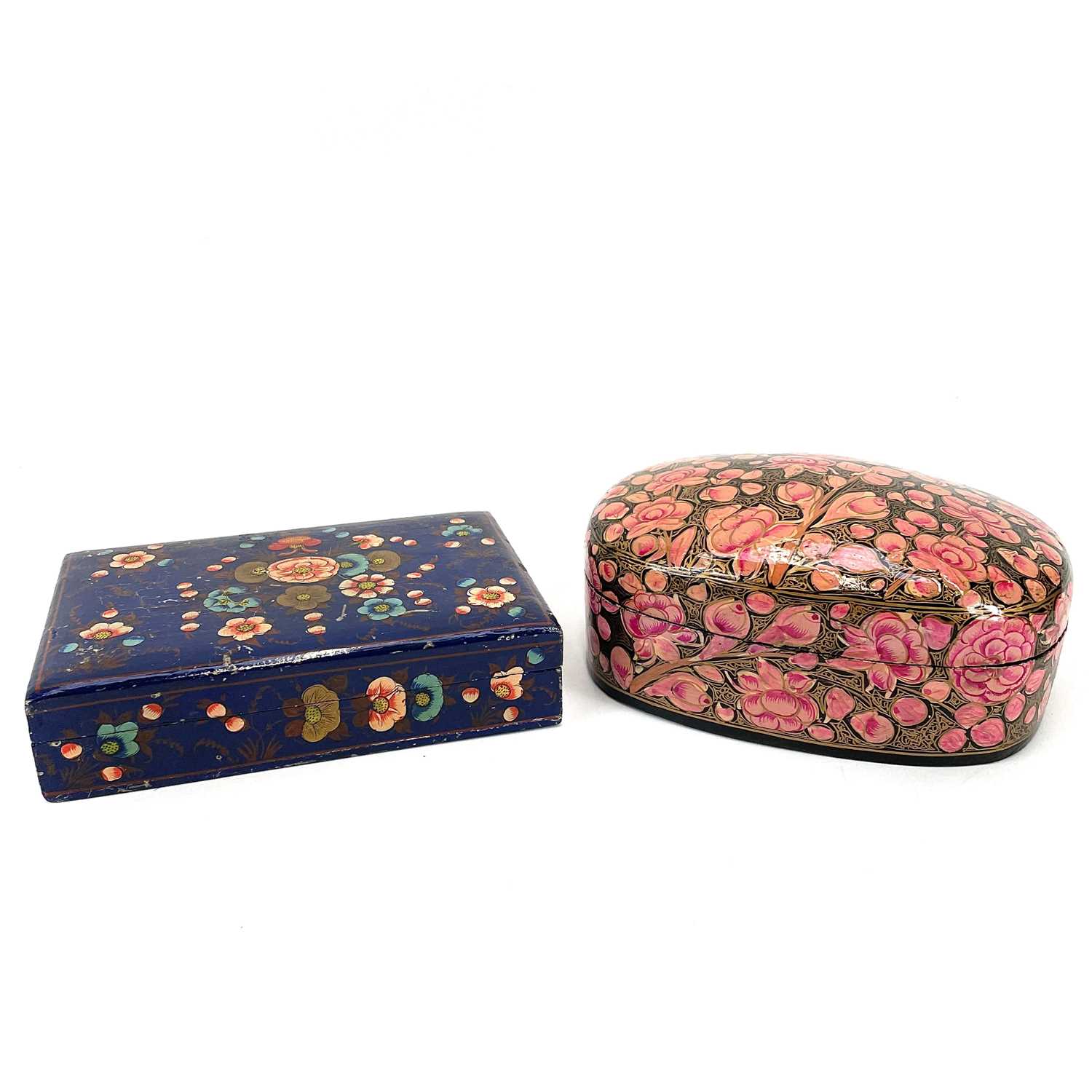 Lot 1057 - A 20th century Persian lacquer box and cover.