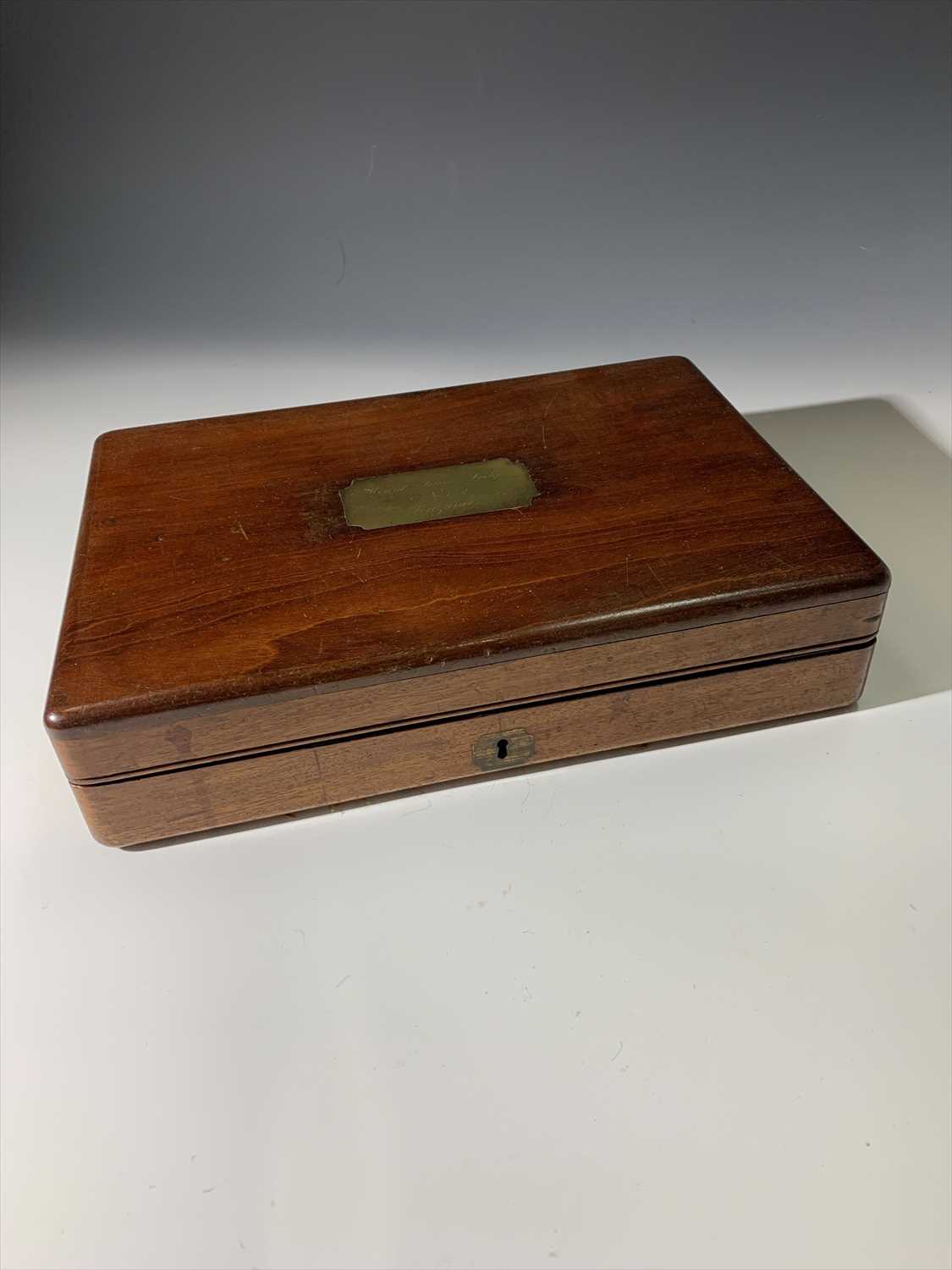Lot 259 - Masonic Interest: A mahogany box with central...