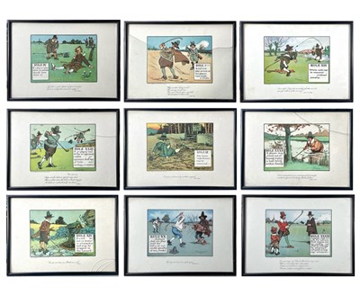 Lot 1440 - A set of nine Perrier 'Rules of Golf' prints.