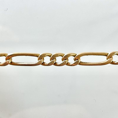 Lot 131 - A 9ct gold figaro link necklace.