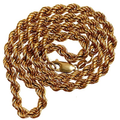 Lot 59 - A 9ct rope twist necklace.