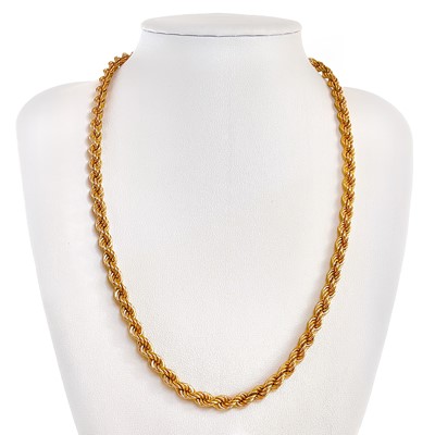 Lot 59 - A 9ct rope twist necklace.