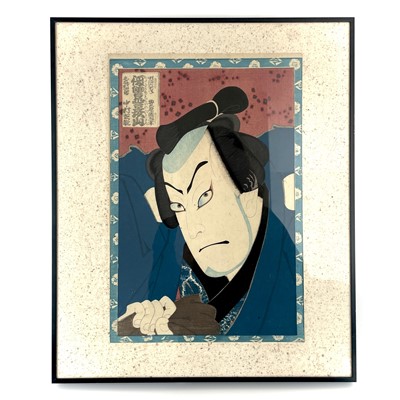 Lot 432 - A Japanese woodblock print of a Kabuki actor, 19th century.