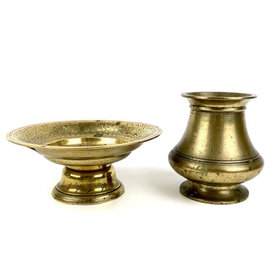 Lot 1058 - Two Indian brass vessels.