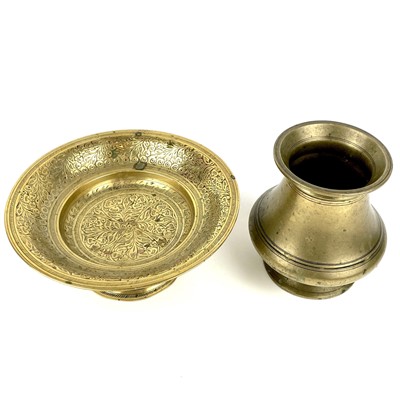 Lot 1058 - Two Indian brass vessels.