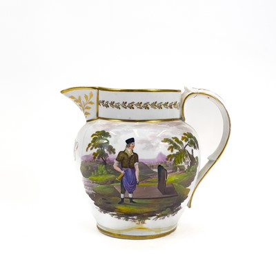 Lot 806 - A Regency porcelain jug, dated 1817.