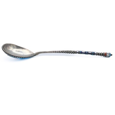 Lot 283 - An Imperial Russian silver and enamel spoon.